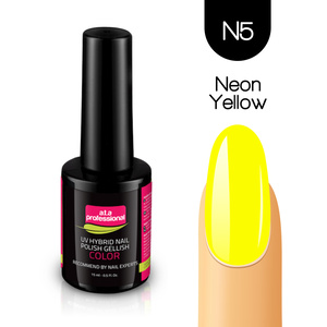 UV Hybrid Nail Polish Gellish COLOR No.N5 15ml - NEON YELLOW