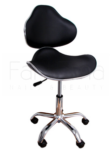 Hydraulic Beauty Stool with Backrest COMFY BLACK